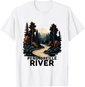 Pend Oreille River Retro River Pend Oreille T-Shirt - T-Shirt | White