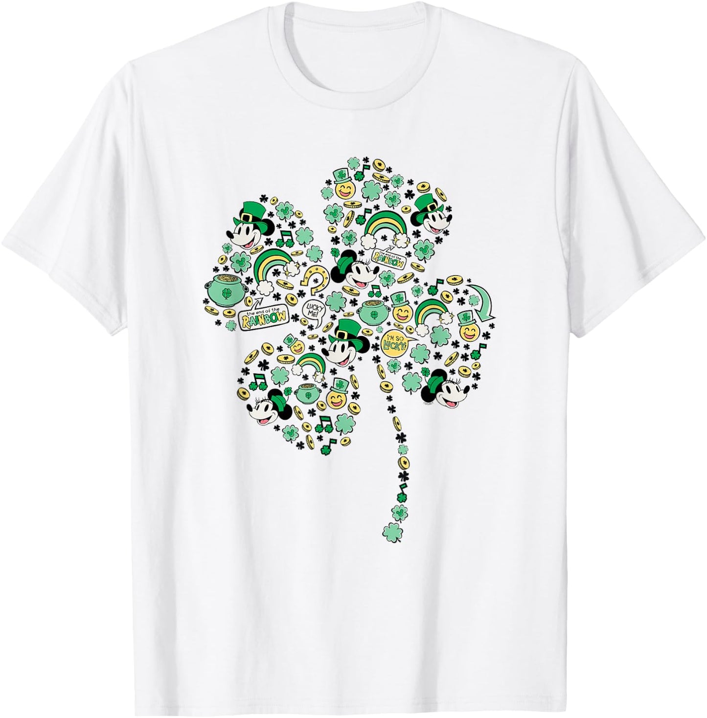 Disney Mickey & Minnie St. Patrick's Day Lucky 4-Leaf Clover T-Shirt - T-Shirt | White