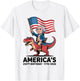 George Washington Riding Dinosaur 250th Birthday Fun Teacher T-Shirt - T-Shirt | White