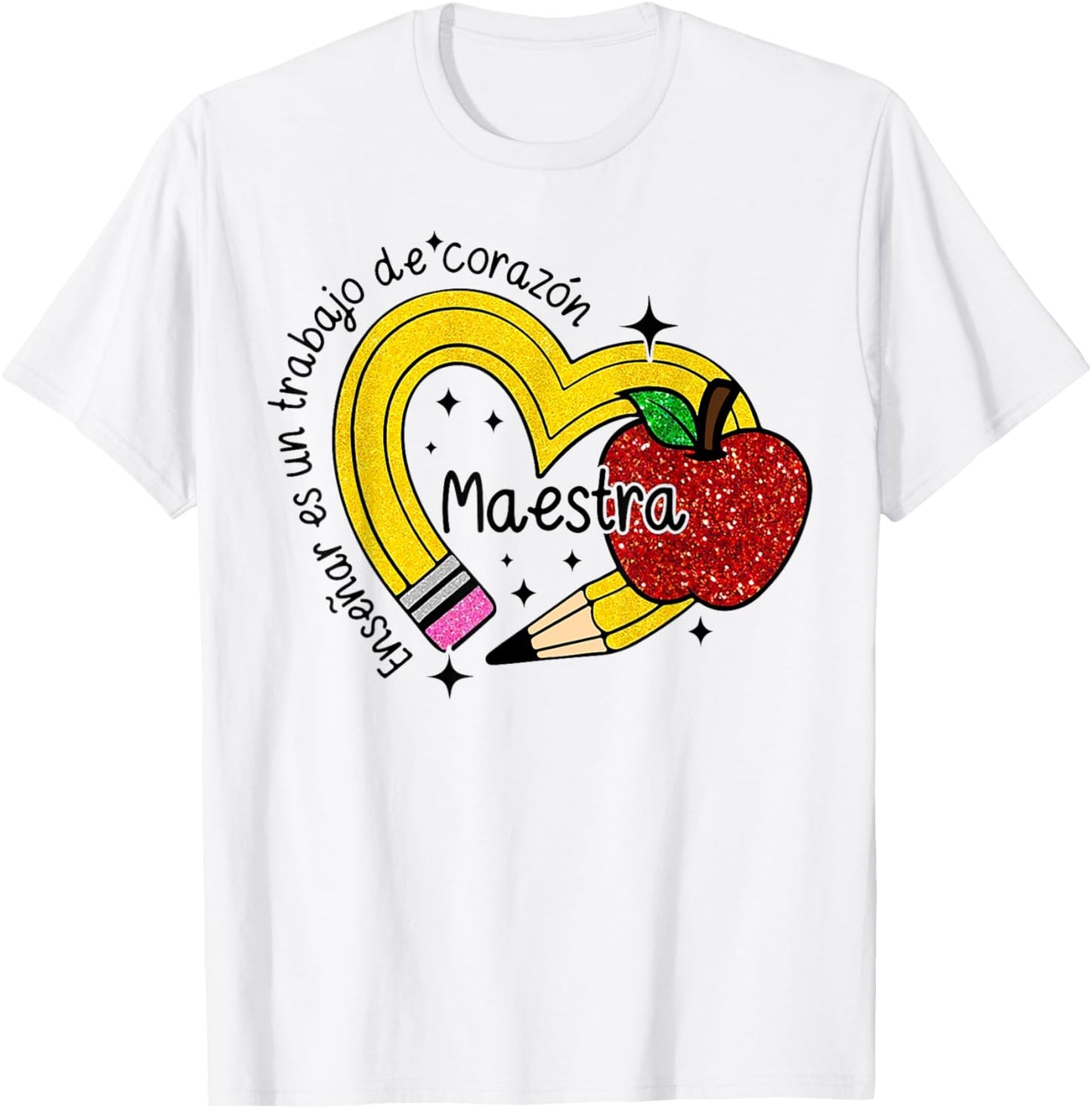 Maestra Enseñar Es Un Trabajo de Corazón T-Shirt - T-Shirt | White