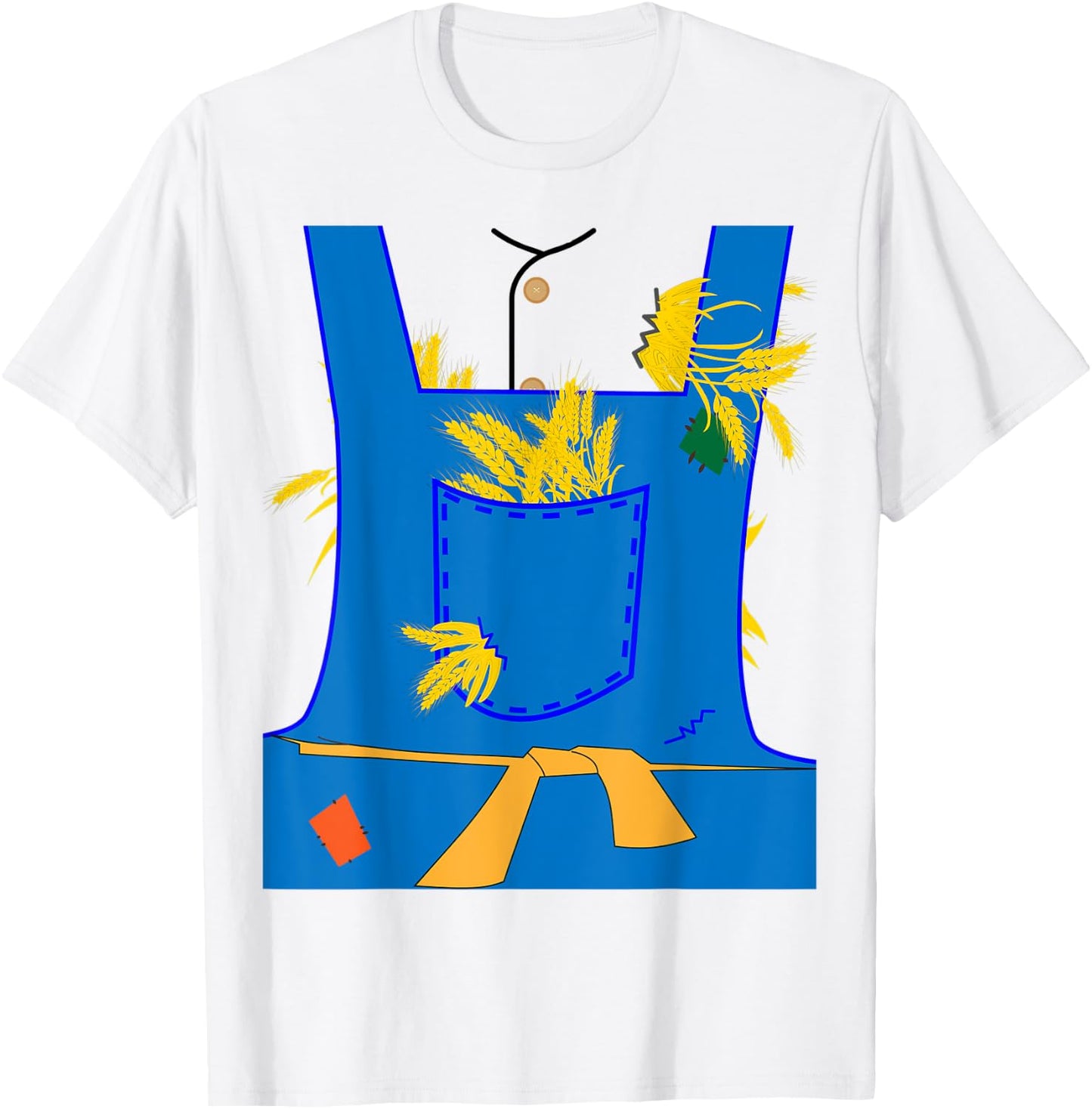 The Wonderful Wizard of Oz Scarecrow Lazy Halloween Costume T-Shirt - T-Shirt | White