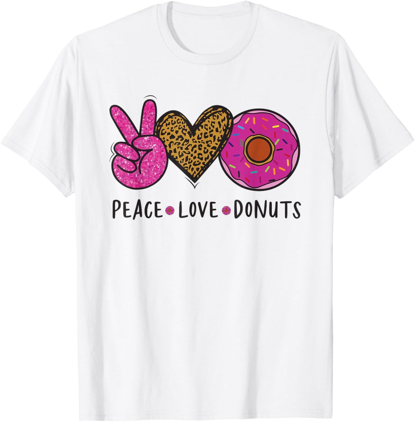 Peace Love Donuts - Donut T-Shirt - T-Shirt | White