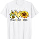 Peace Love Dogs Sunflowers Dog Paw Print Dog Lover Men Women T-Shirt - T-Shirt | White