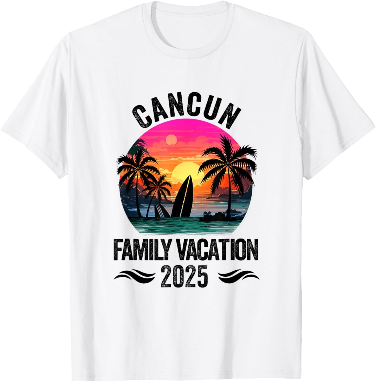 Cancun Family Vacation 2025 Matching Outfits Beach Summer T-Shirt - T-Shirt | White