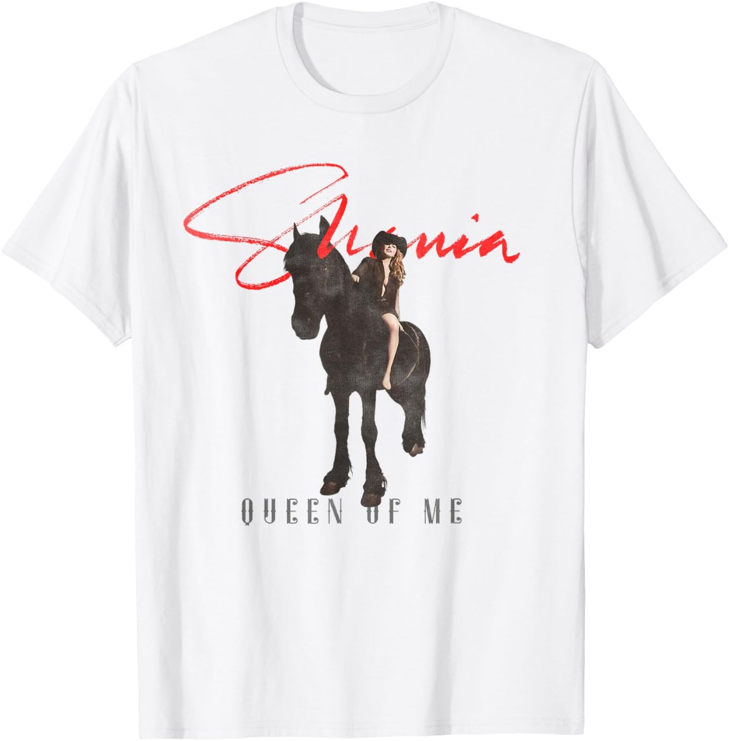 Official Shania Twain Queen of Me Horseback Grey T-Shirt - T-Shirt | White