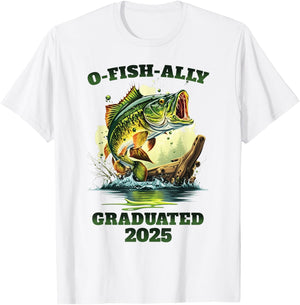 O-Fish-Ally 2025 Graduated Funny Class of 2025 seniors grad T-Shirt - T-Shirt | White