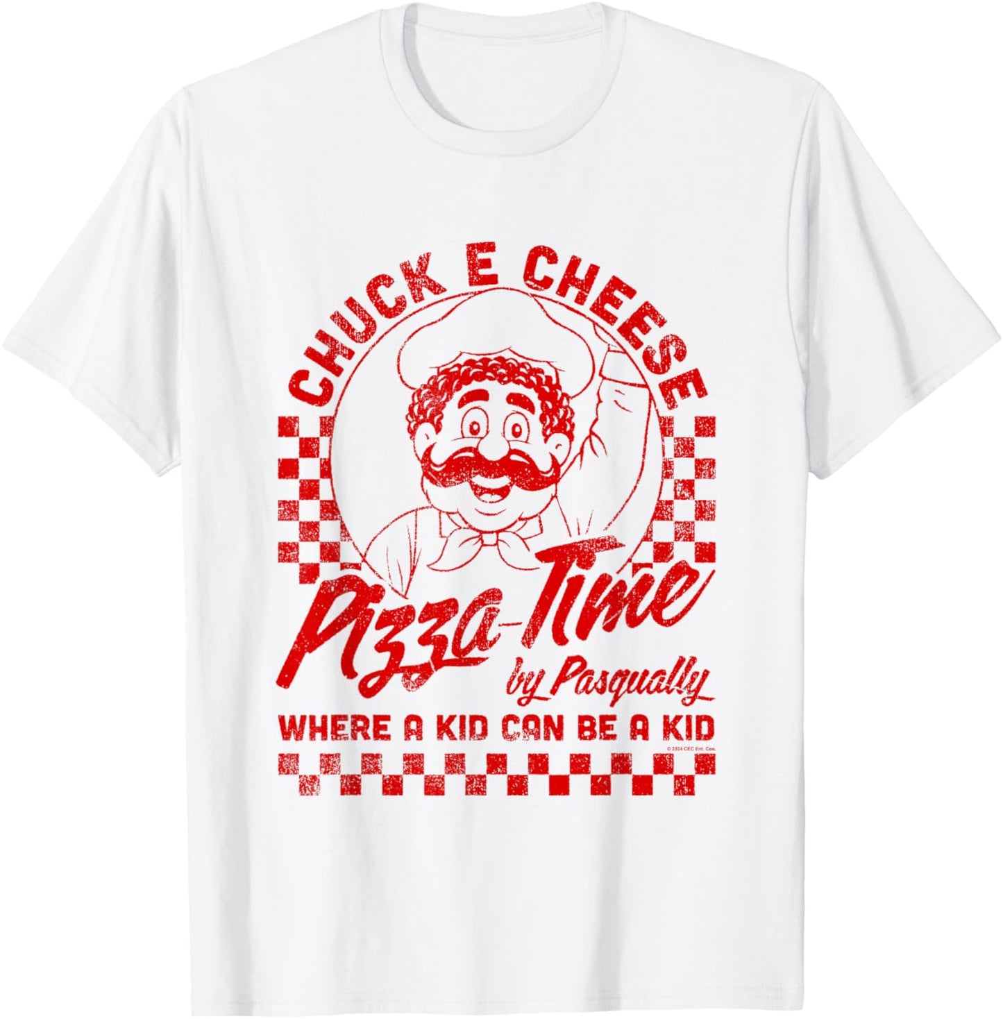 Chuck E. Cheese Pizza Time By Pasqually Vintage Chest Logo T-Shirt - T-Shirt | White