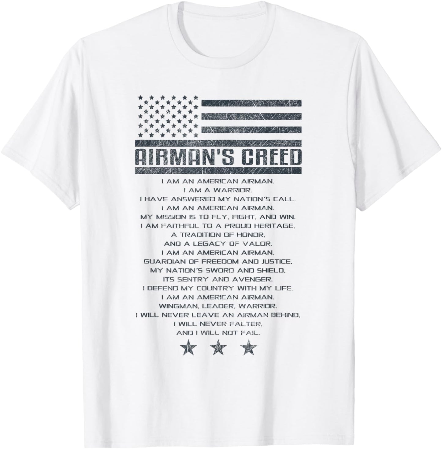 US Airman's Creed Military Ethos Air Force Code T-Shirt - T-Shirt | White