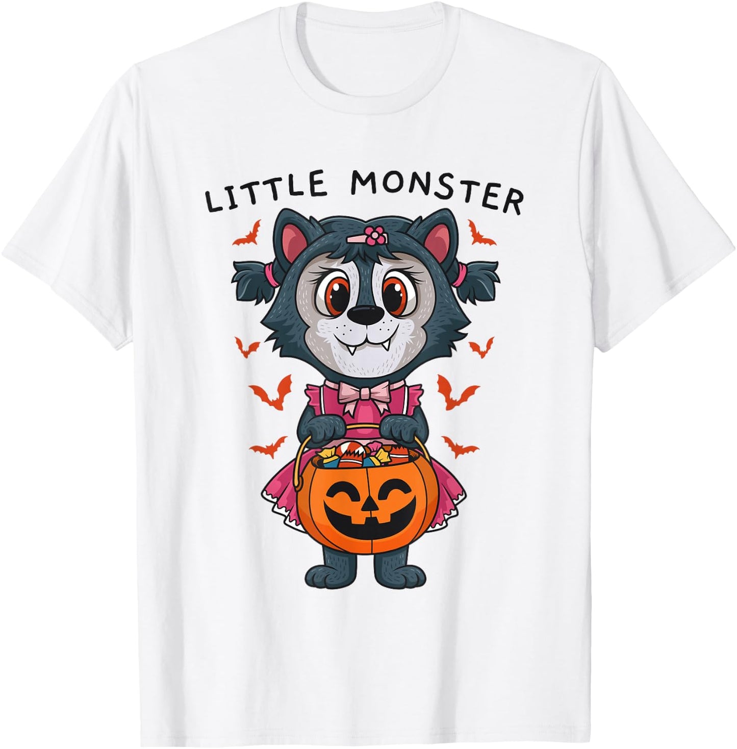 Werewolf Little Monster Matching Halloween Costume For Girls T-Shirt - T-Shirt | White