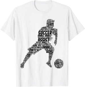 Soccer Player Boys Men Kids T-Shirt - T-Shirt | White