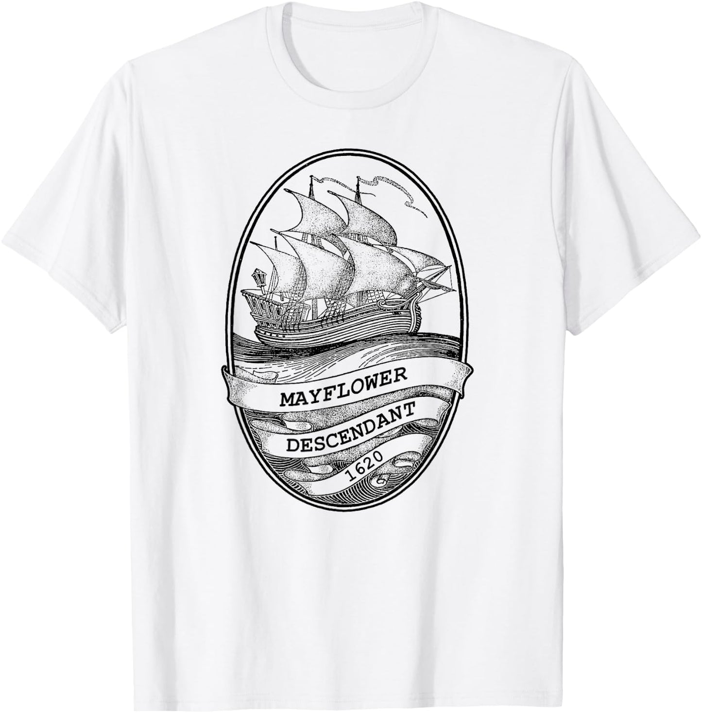 Mayflower Descendant 1620 T-Shirt - T-Shirt | White