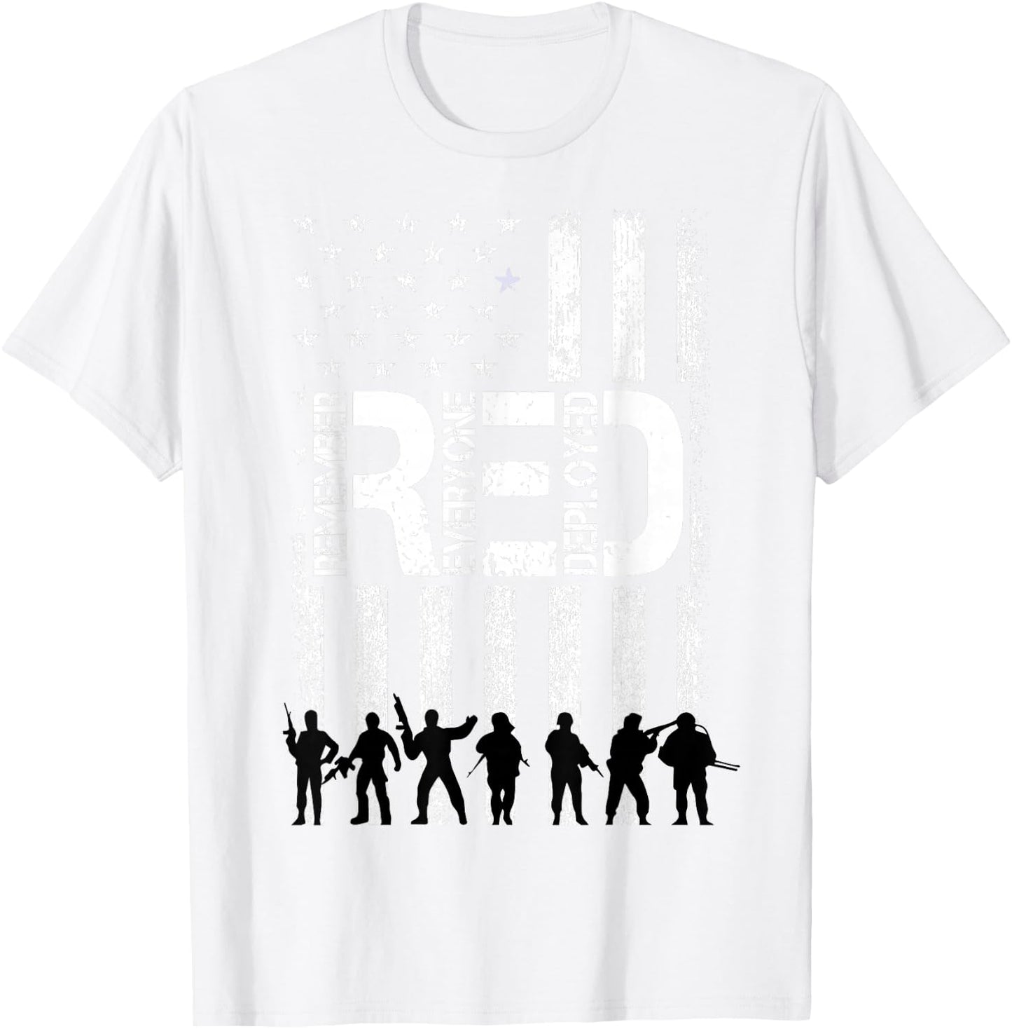On Fridays We Wear Red Military Veteran Day American Flag Men T-Shirt - T-Shirt | White
