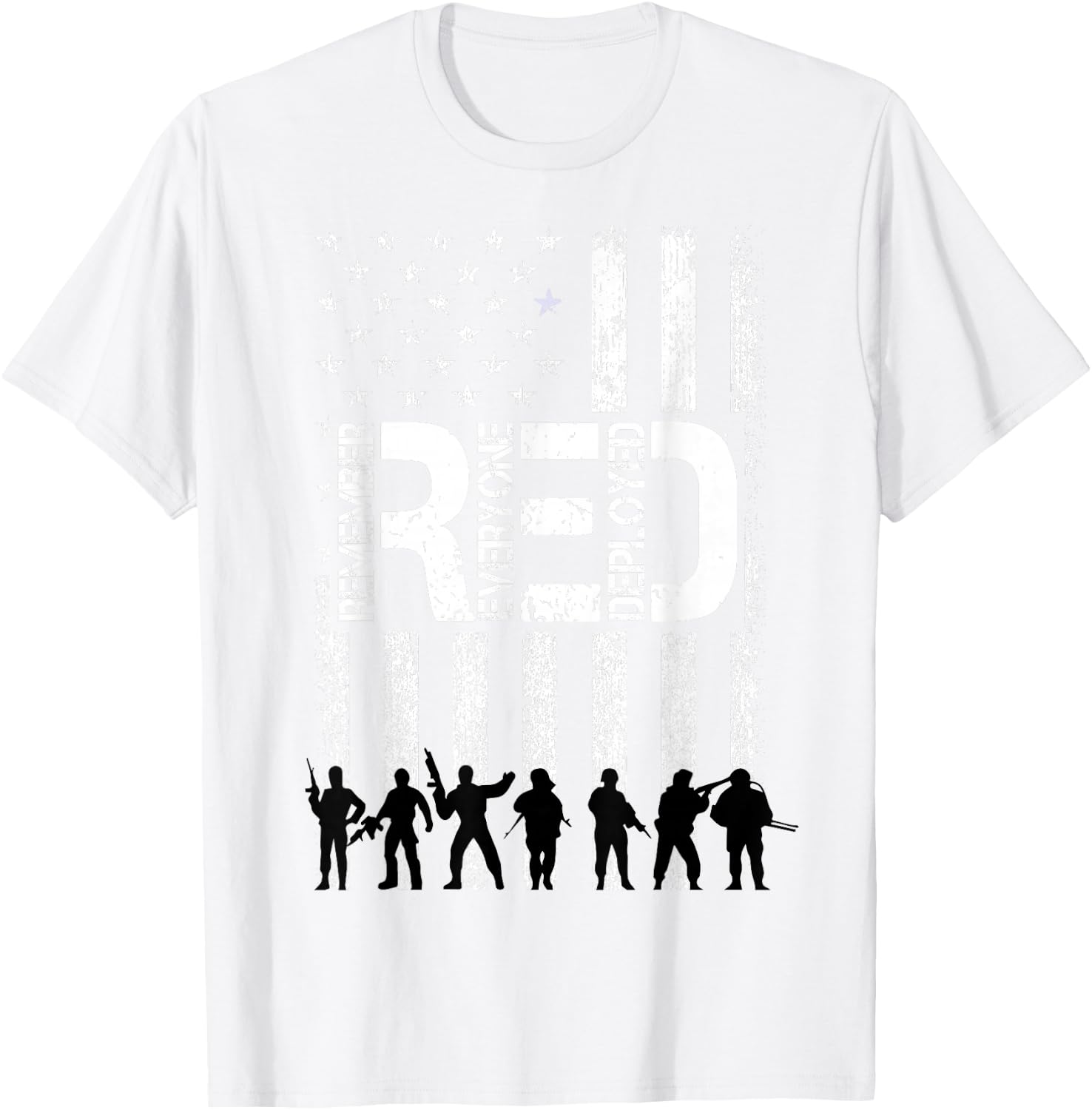 On Fridays We Wear Red Military Veteran Day American Flag Men T-Shirt - T-Shirt | White