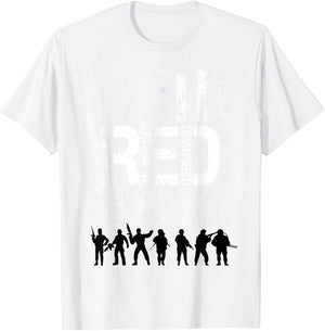 On Fridays We Wear Red Military Veteran Day American Flag Men T-Shirt - T-Shirt | White