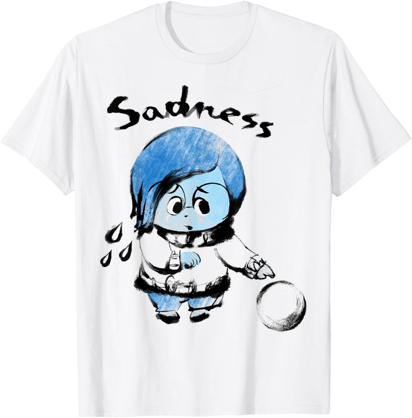 Disney Pixar Inside Out Sadness Watercolor Graphic T-Shirt - T-Shirt | White