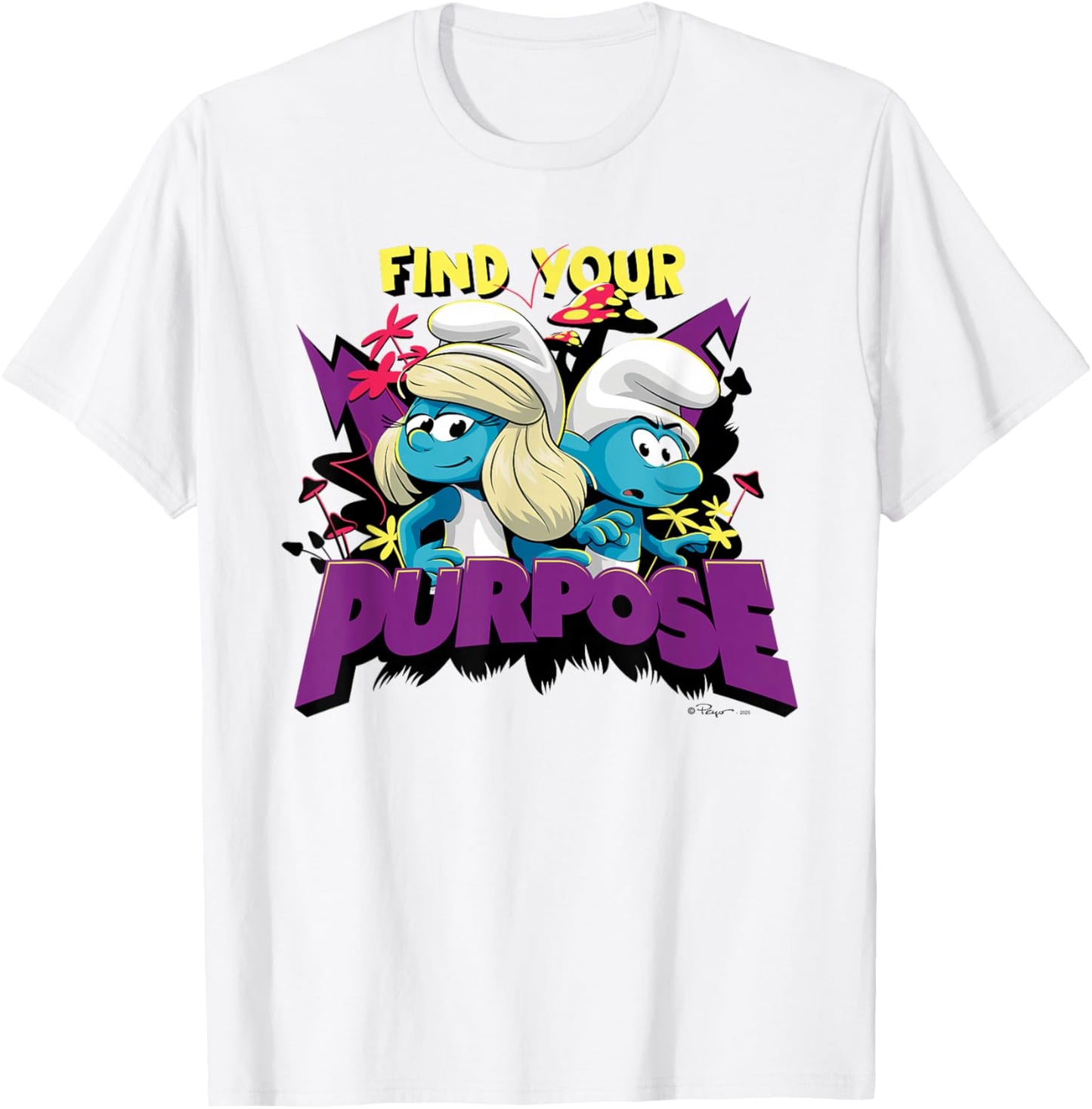 The Smurfs Movie Find Your Purpose Smurfette T-Shirt - T-Shirt | White