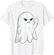 Funny Middle Finger Ghost Halloween Costume Men Women Adult T-Shirt - T-Shirt | White