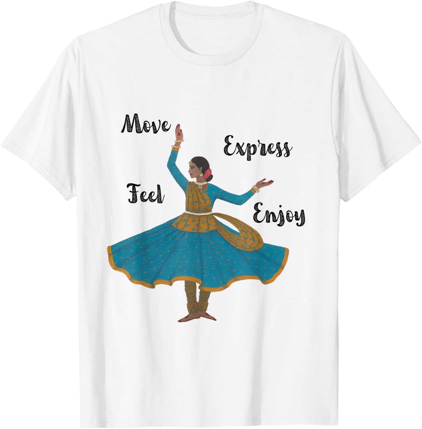 Kathak Indian Classical Dancer T-Shirt - T-Shirt | White