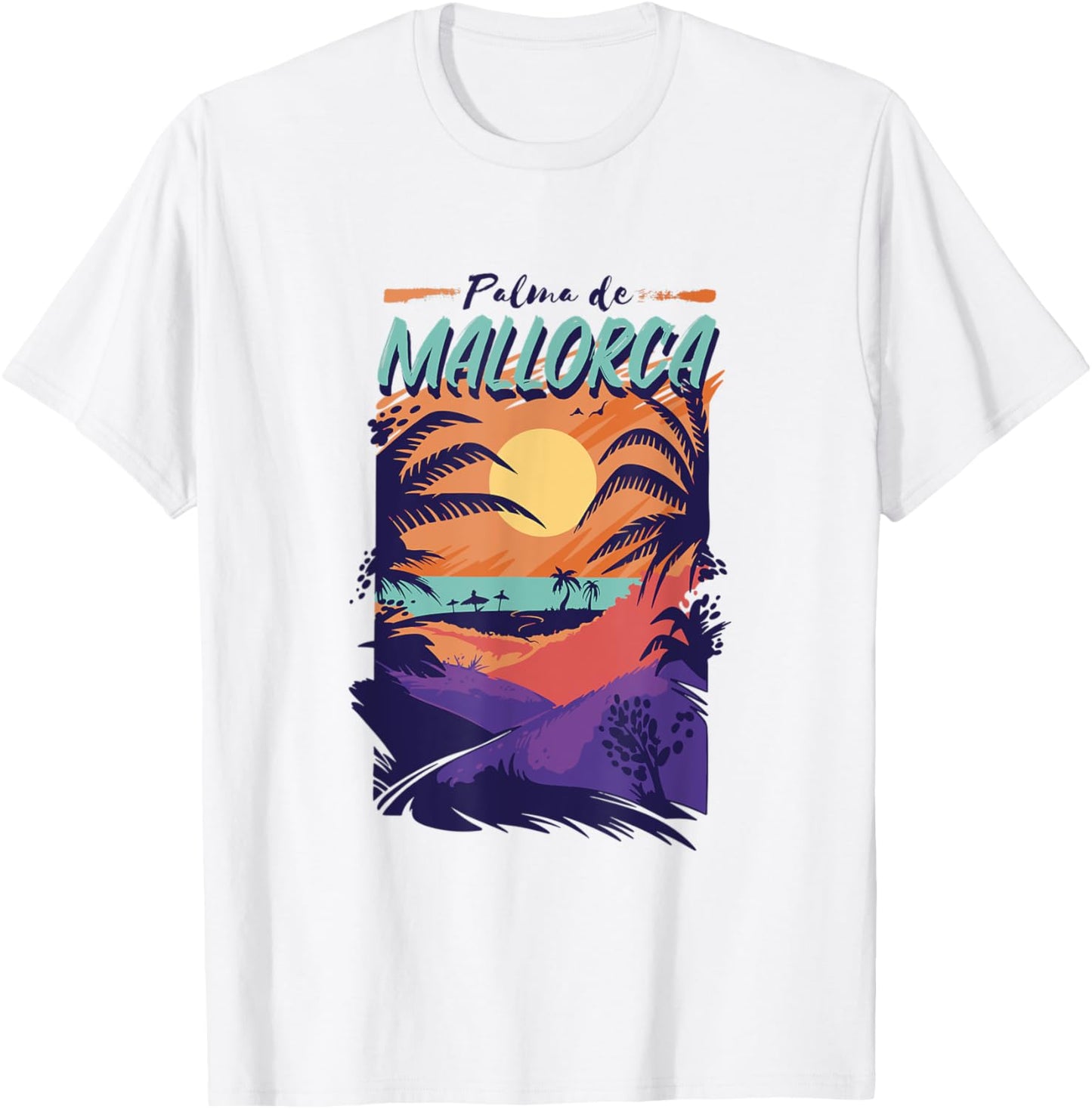 Palma de Mallorca Beach Sunset Men Women T-Shirt - T-Shirt | White