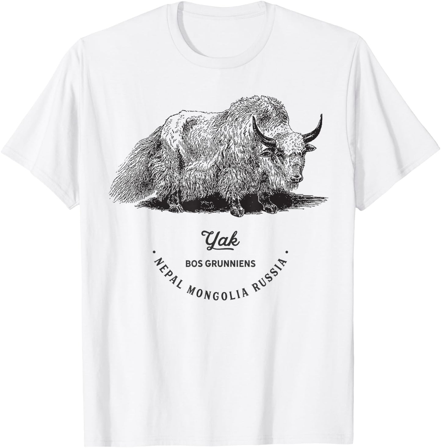 Himalayan Yak Tibet Vintage Animal Print Birthday Women Men T-Shirt - T-Shirt | White