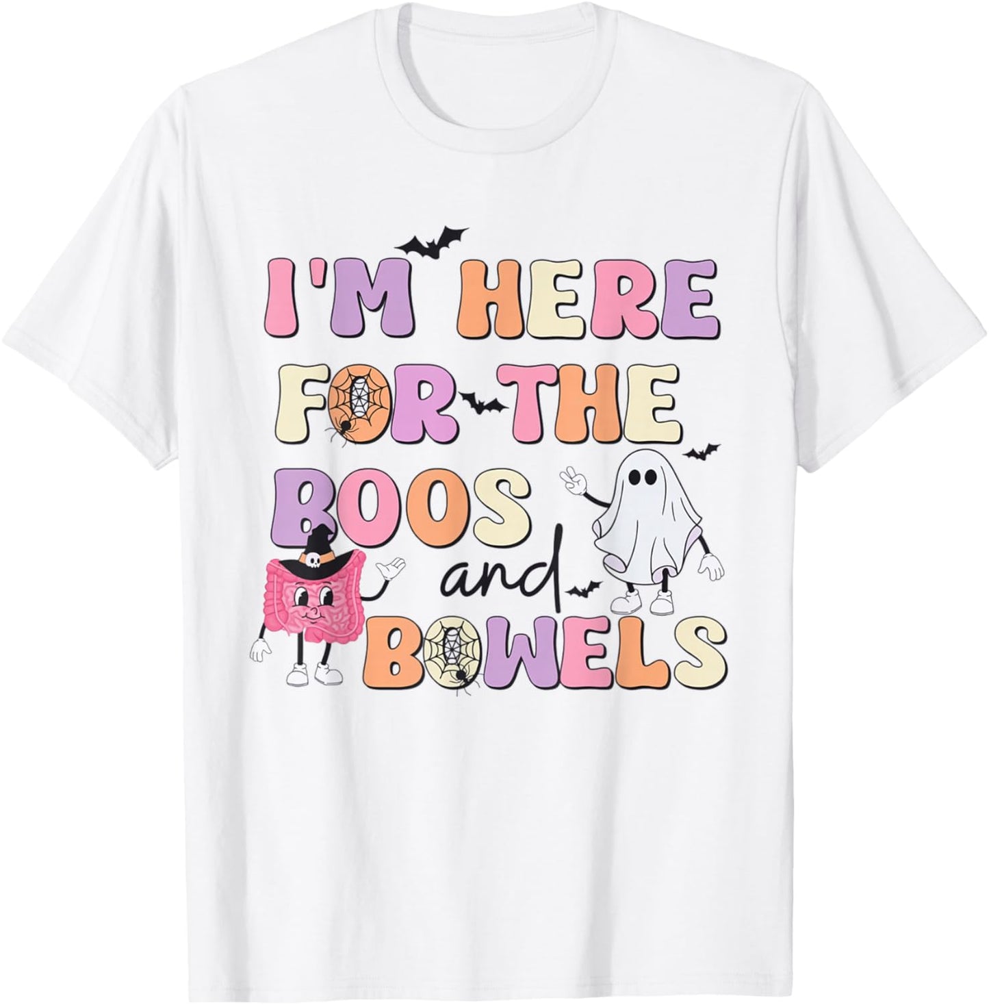 Halloween Gi Nurse Boos And Bowels Colonoscopy Endoscopy T-Shirt - T-Shirt | White