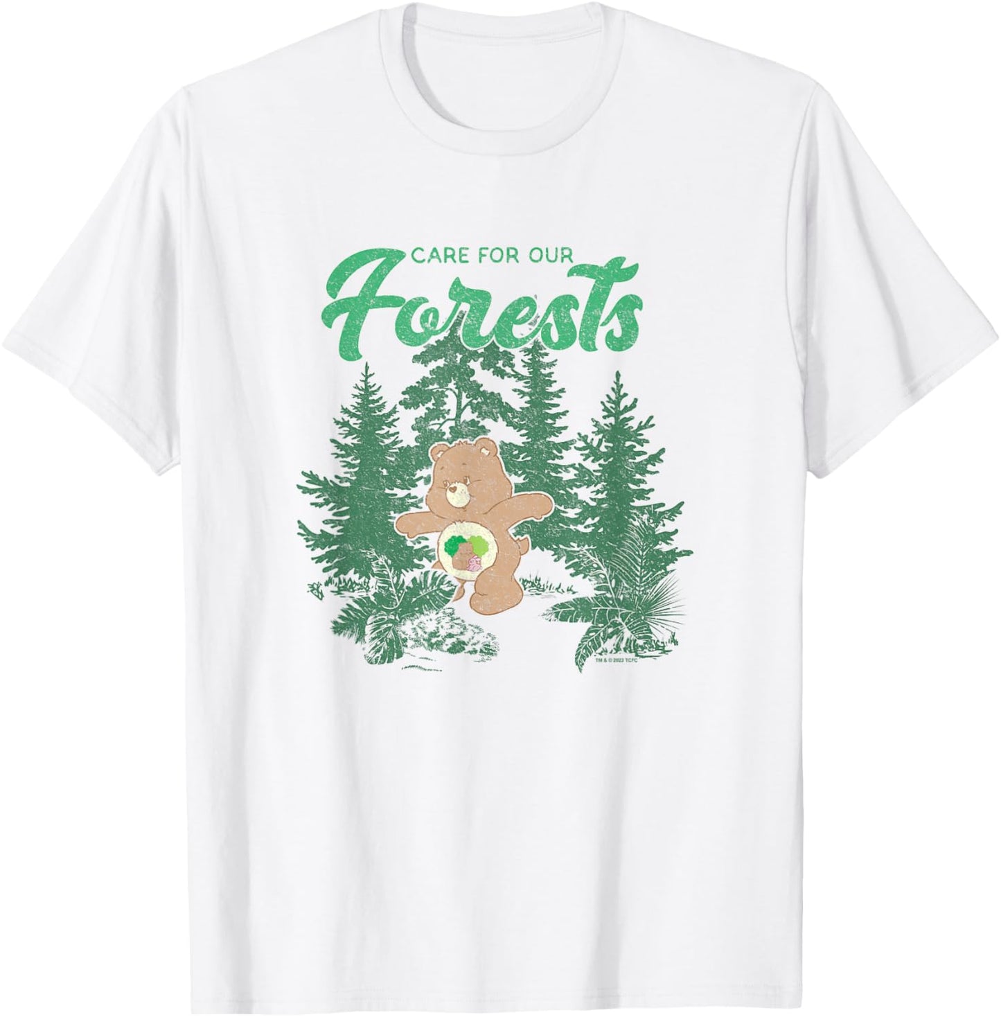 Care Bears Earth Day Care For Our Forests Vintage Friend T-Shirt - T-Shirt | White