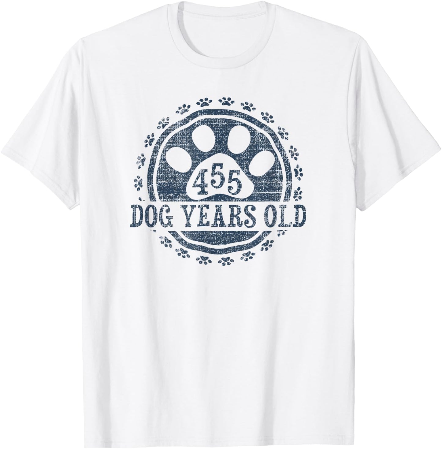 455 Dog Years Old, 65 in Human 65th Birthday Give Idea T-Shirt - T-Shirt | White