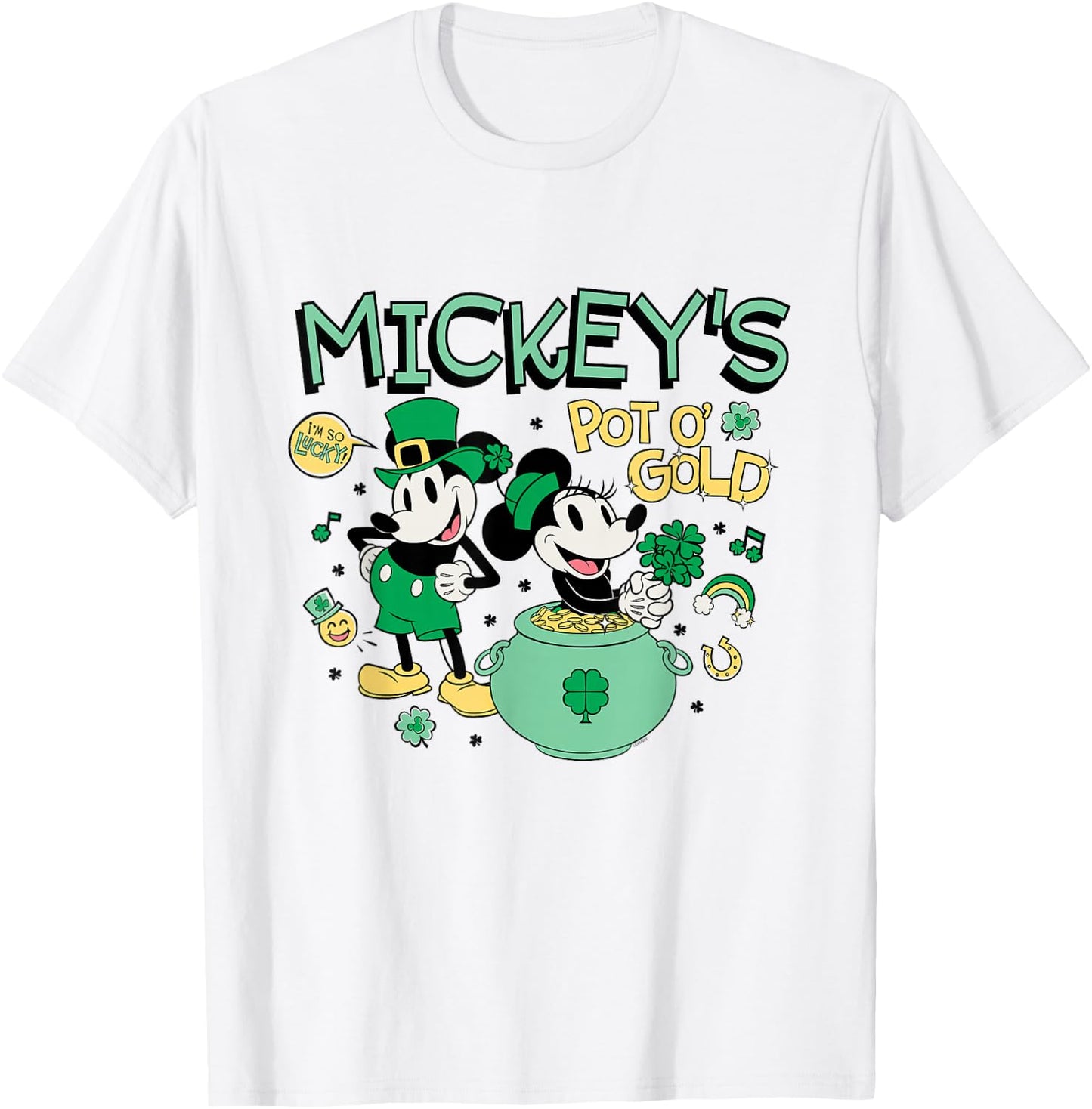 Disney Mickey Minnie St. Patrick's Day Mickey's Pot o' Gold T-Shirt - T-Shirt | White