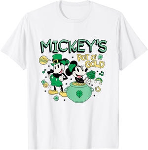 Disney Mickey Minnie St. Patrick's Day Mickey's Pot o' Gold T-Shirt - T-Shirt | White