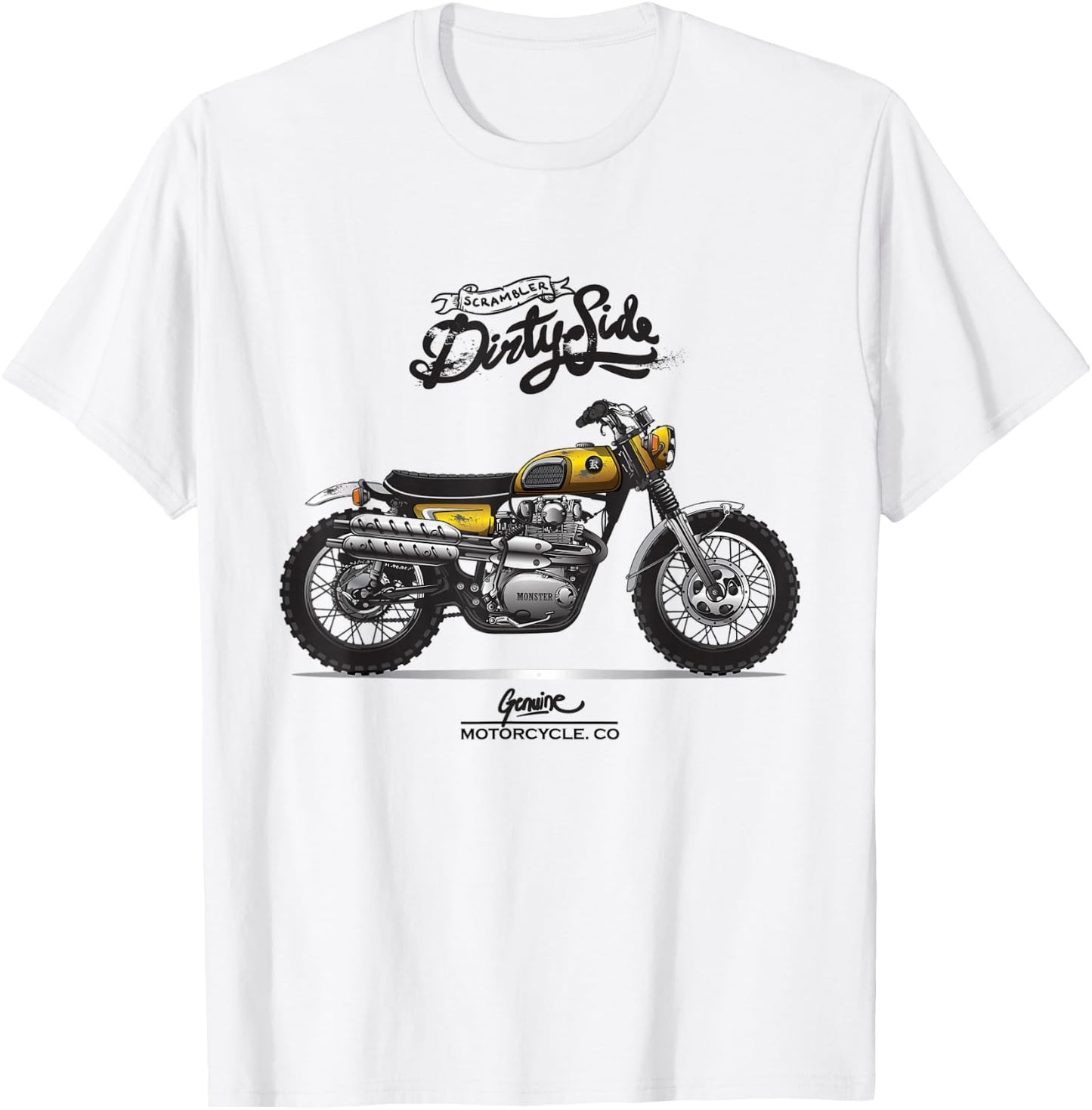Vintage Scrambler Motorcycle - Classic Dirt Bike enthusiast T-Shirt - T-Shirt | White