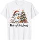 Merry Christmas Ghost With Santa Hat Xmas Tree Lights Men T-Shirt - T-Shirt | White