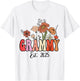 Flowers Groovy Retro Grammy Est 2025 Grammy To Be Gifts T-Shirt - T-Shirt | White