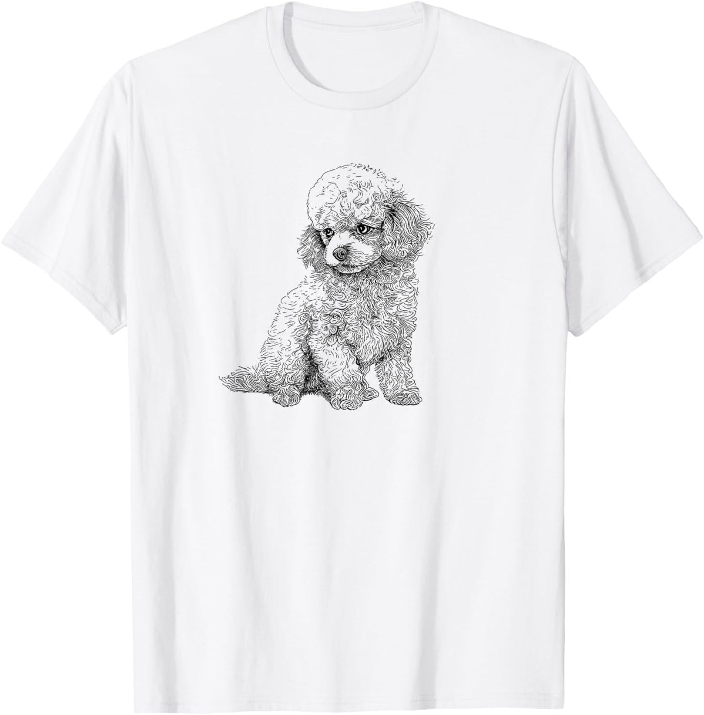Girls Ink Art Illustration Cute Toy Poodle Lover T-Shirt - T-Shirt | White