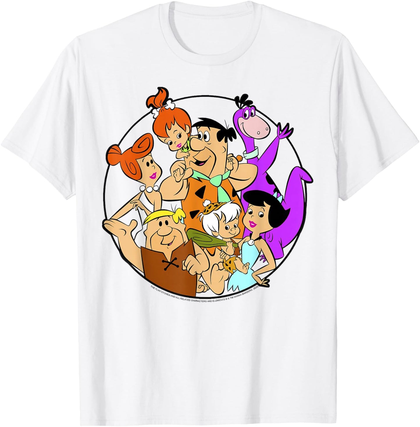 The Flintstones Group Shot Circle T-Shirt - T-Shirt | White