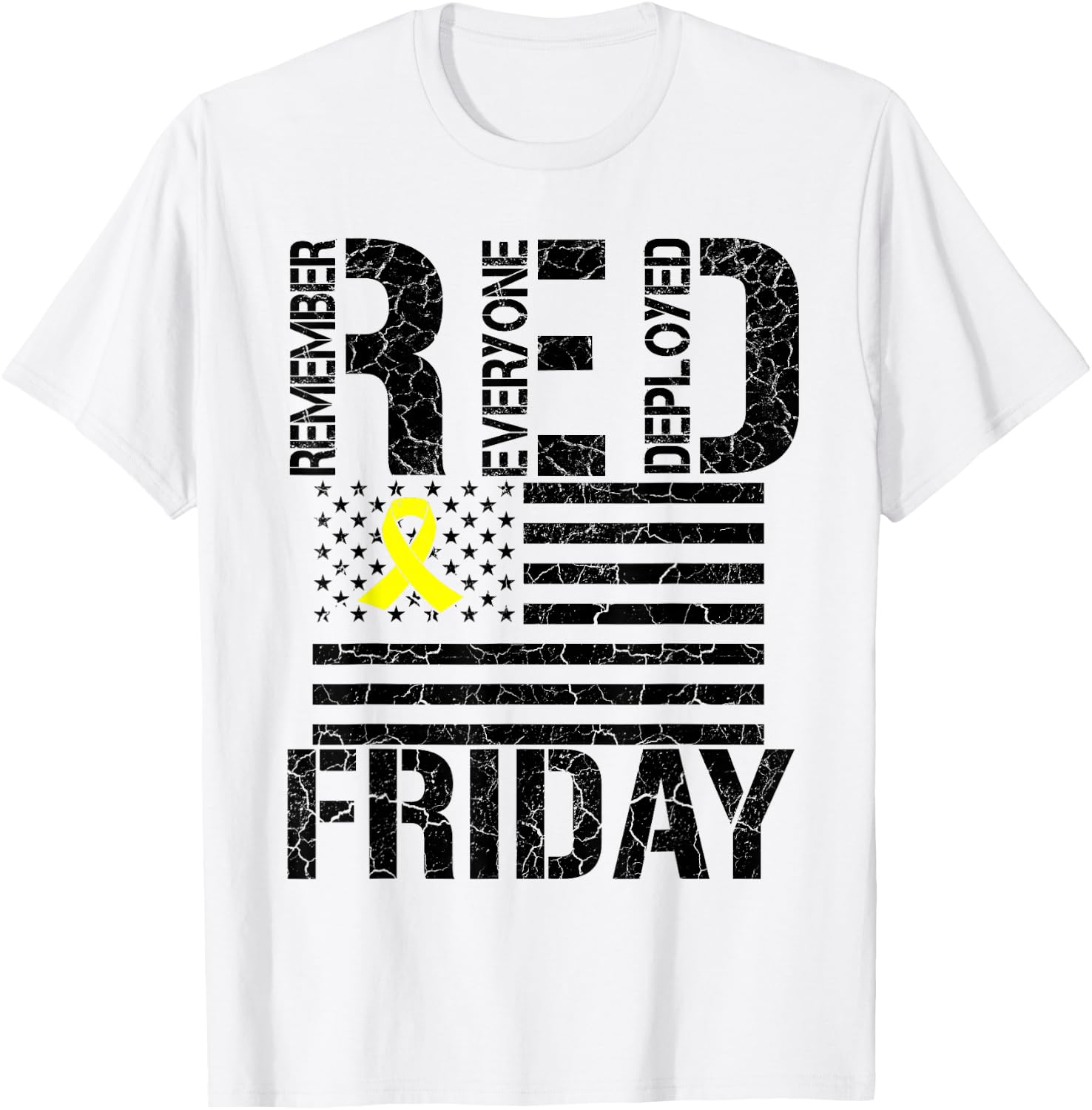 R.E.D. Remember Everyone Deployed - Red Friday T-Shirt - T-Shirt | White