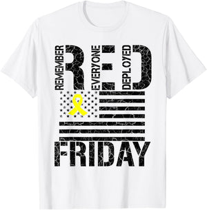 R.E.D. Remember Everyone Deployed - Red Friday T-Shirt - T-Shirt | White