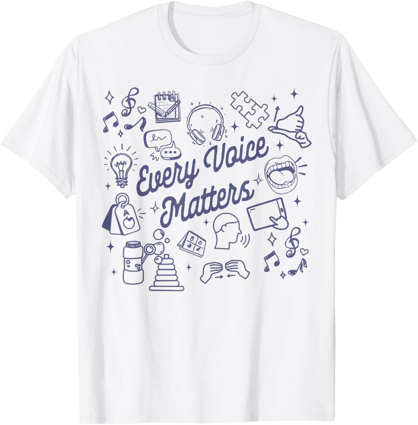 SLP AAC Speech Language Pathologist Every Voice Matters T-Shirt - T-Shirt | White