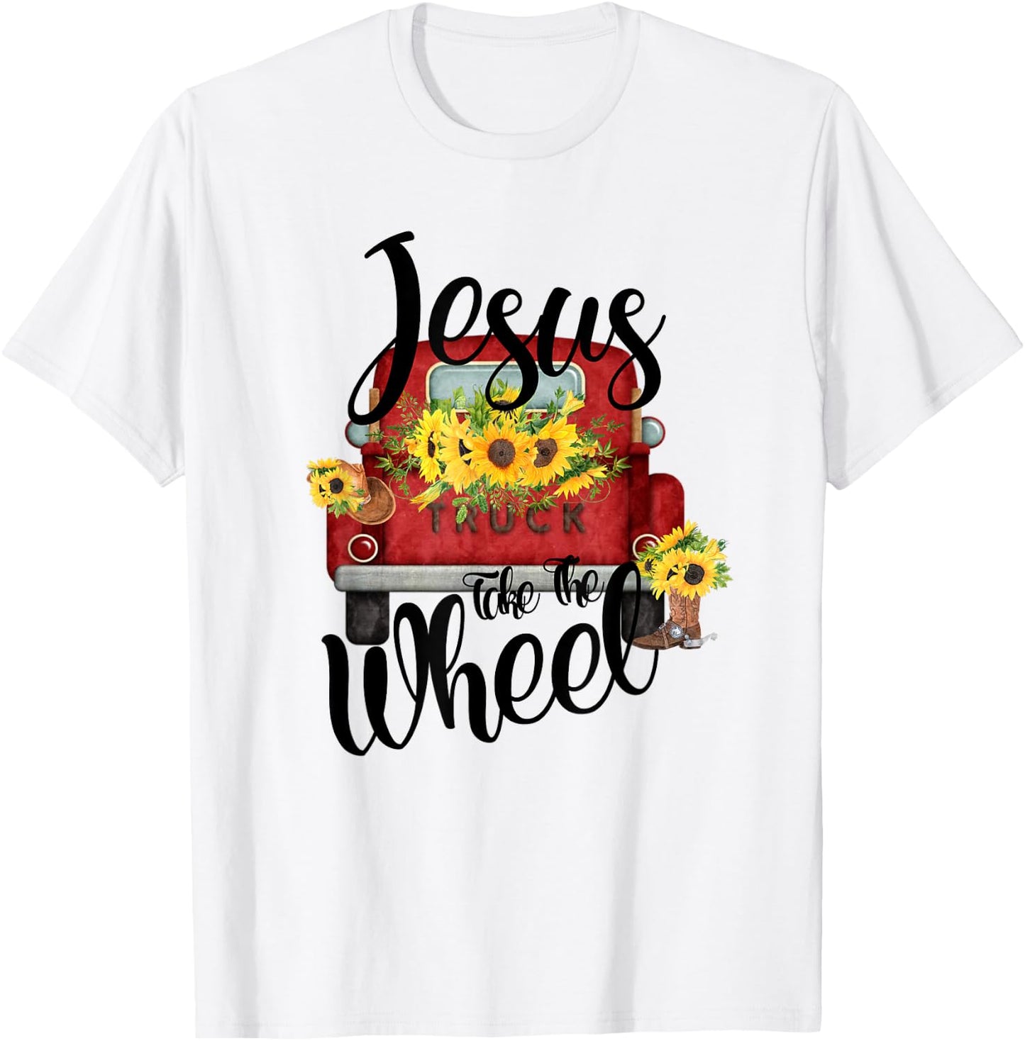 Jesus Take The Wheel T-Shirt - T-Shirt | White