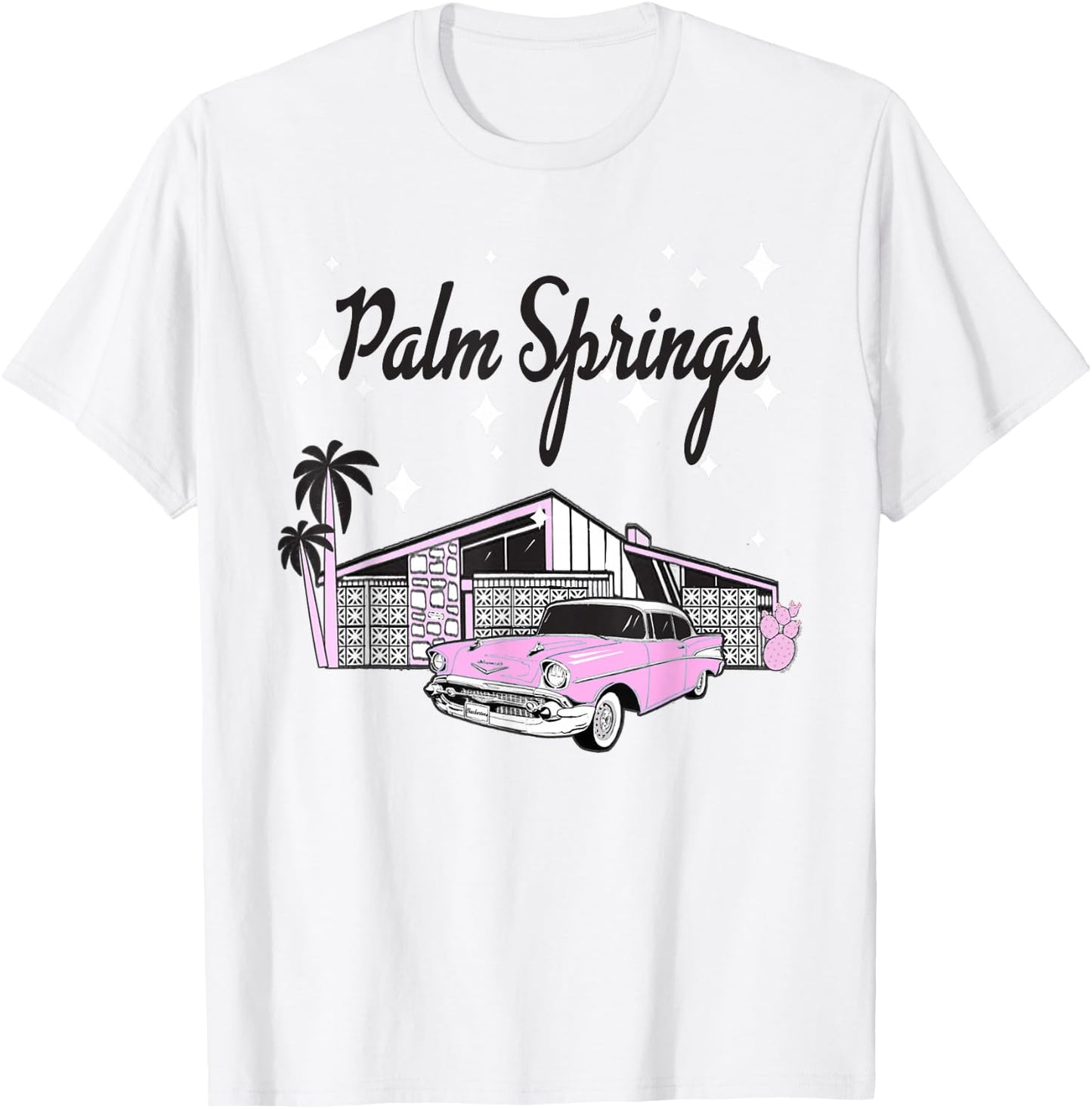 Vintage Mid Century Palm Springs California 1950s Atomic Age T-Shirt - T-Shirt | White