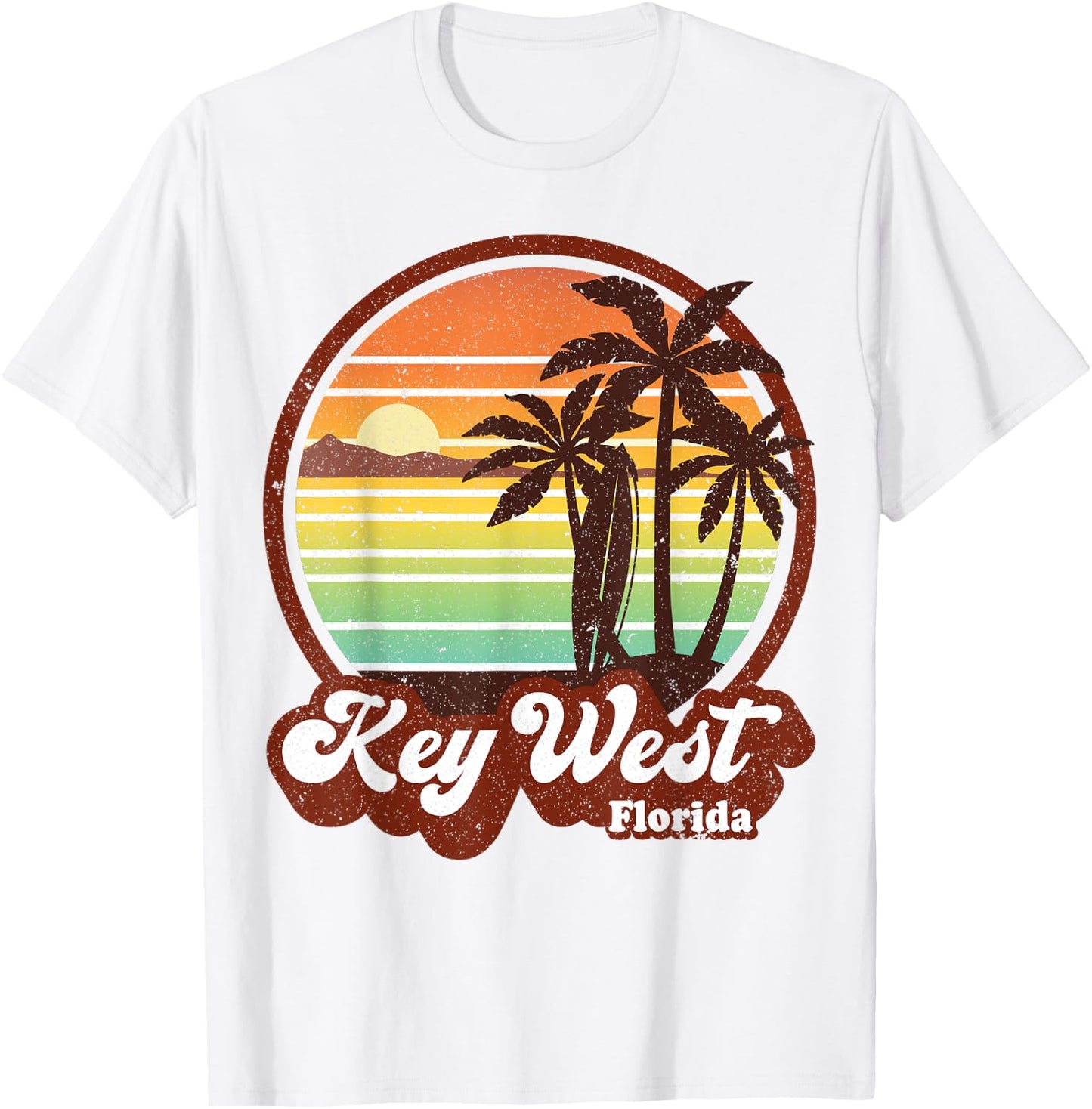 Key West Souvenirs Florida Vintage Surf Surfing Retro 70s T-Shirt - T-Shirt | White