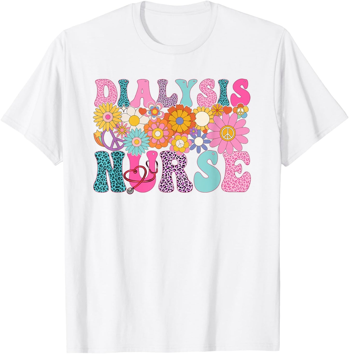 Dialysis Nurse Week Groovy Appreciation Day Work T-Shirt - T-Shirt | White