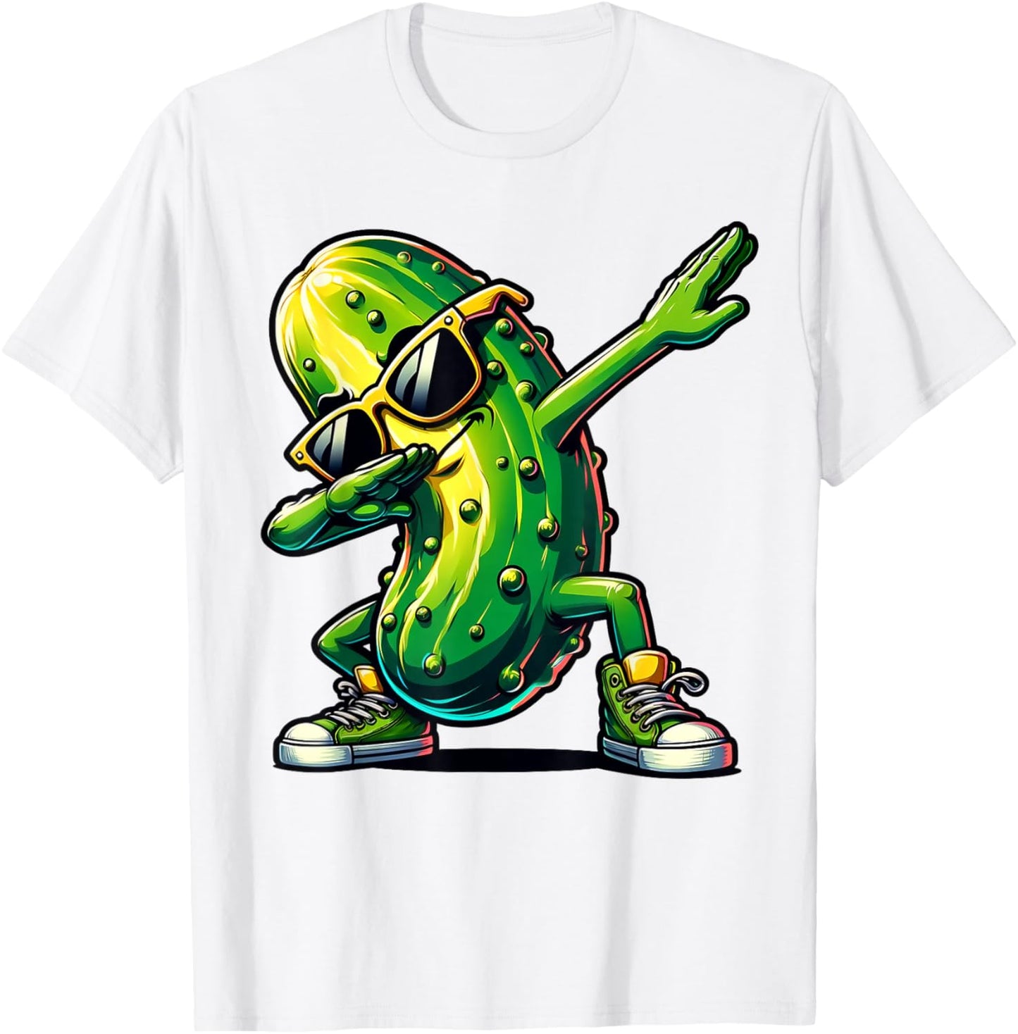 Dabbing Pickle Dancing Cucumber Pickle Lover Dab T-Shirt - T-Shirt | White