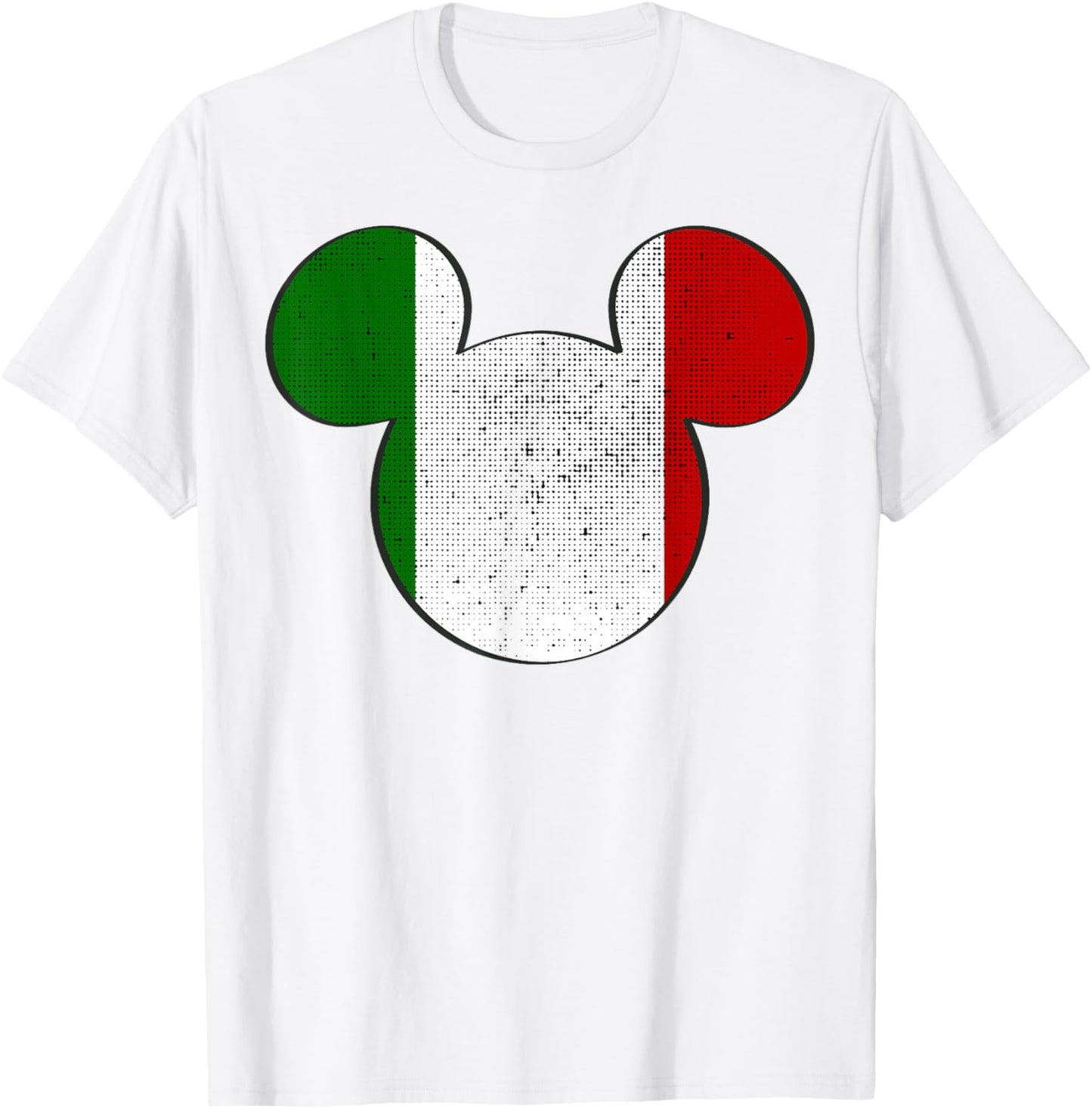 Disney Mickey Mouse Logo Italy Flag Fill T-Shirt - T-Shirt | White