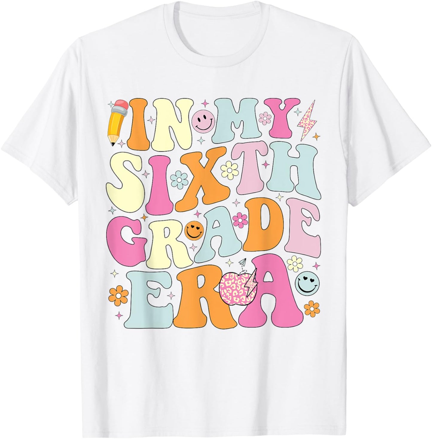 In My Sixth Grade Era Cool 6th Grade Teacher Back to School Men Women Girls Kids T-Shirt - T-Shirt | White