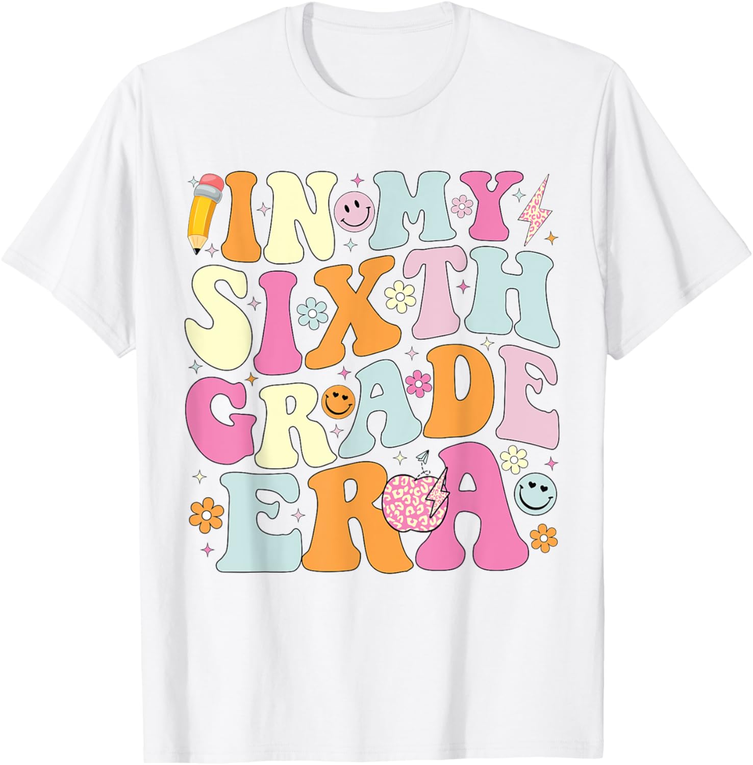 In My Sixth Grade Era Cool 6th Grade Teacher Back to School Men Women Girls Kids T-Shirt - T-Shirt | White