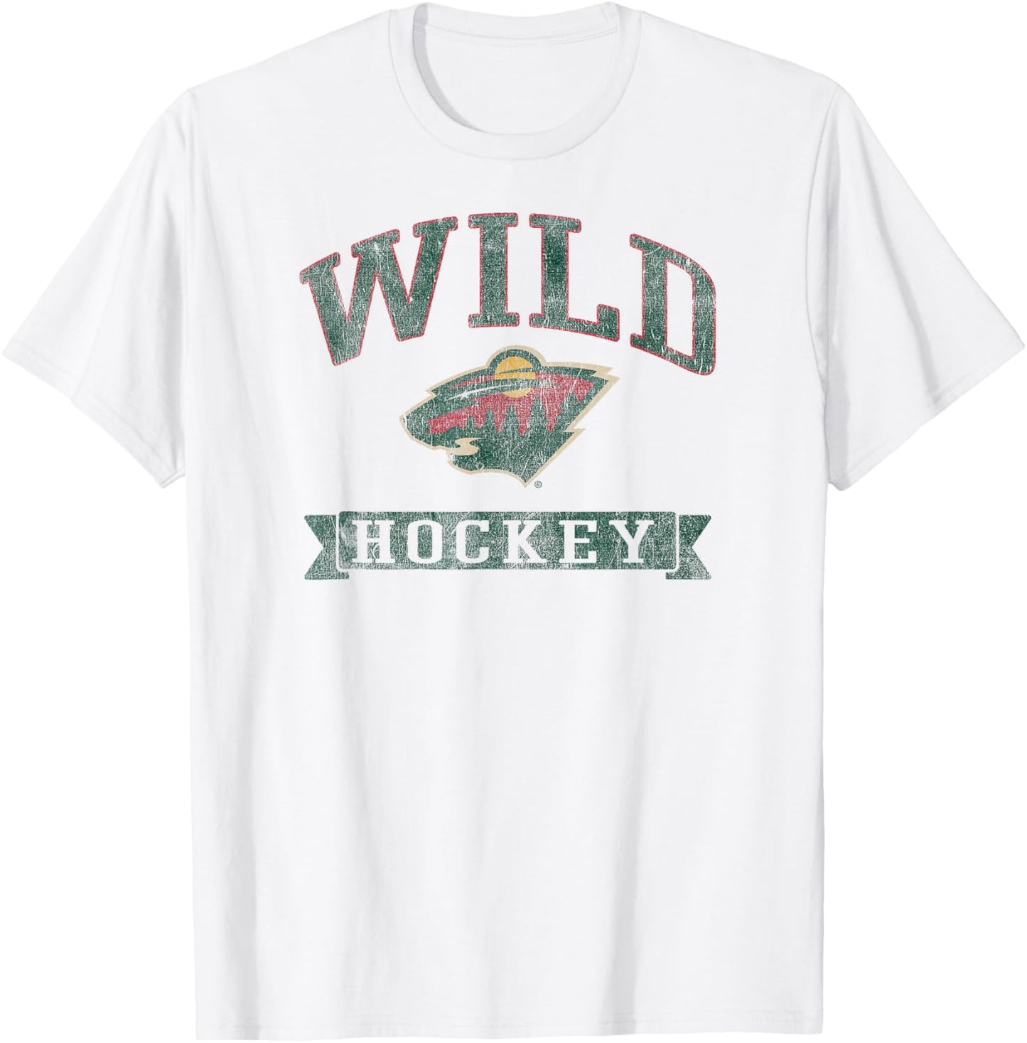 Minnesota Wild Vintage Hockey Gray Officially Licensed T-Shirt - T-Shirt | White