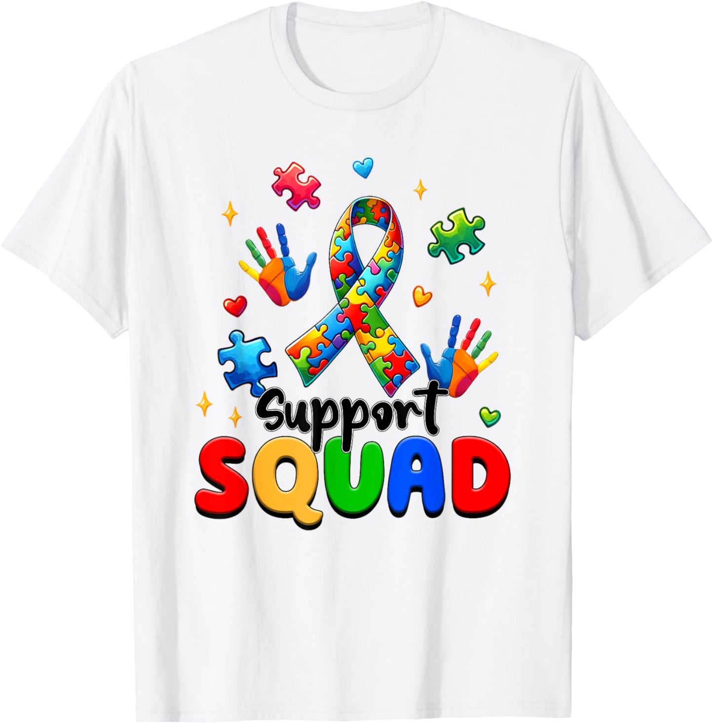 Autism Awareness Autism Support and Acceptance T-Shirt - T-Shirt | White