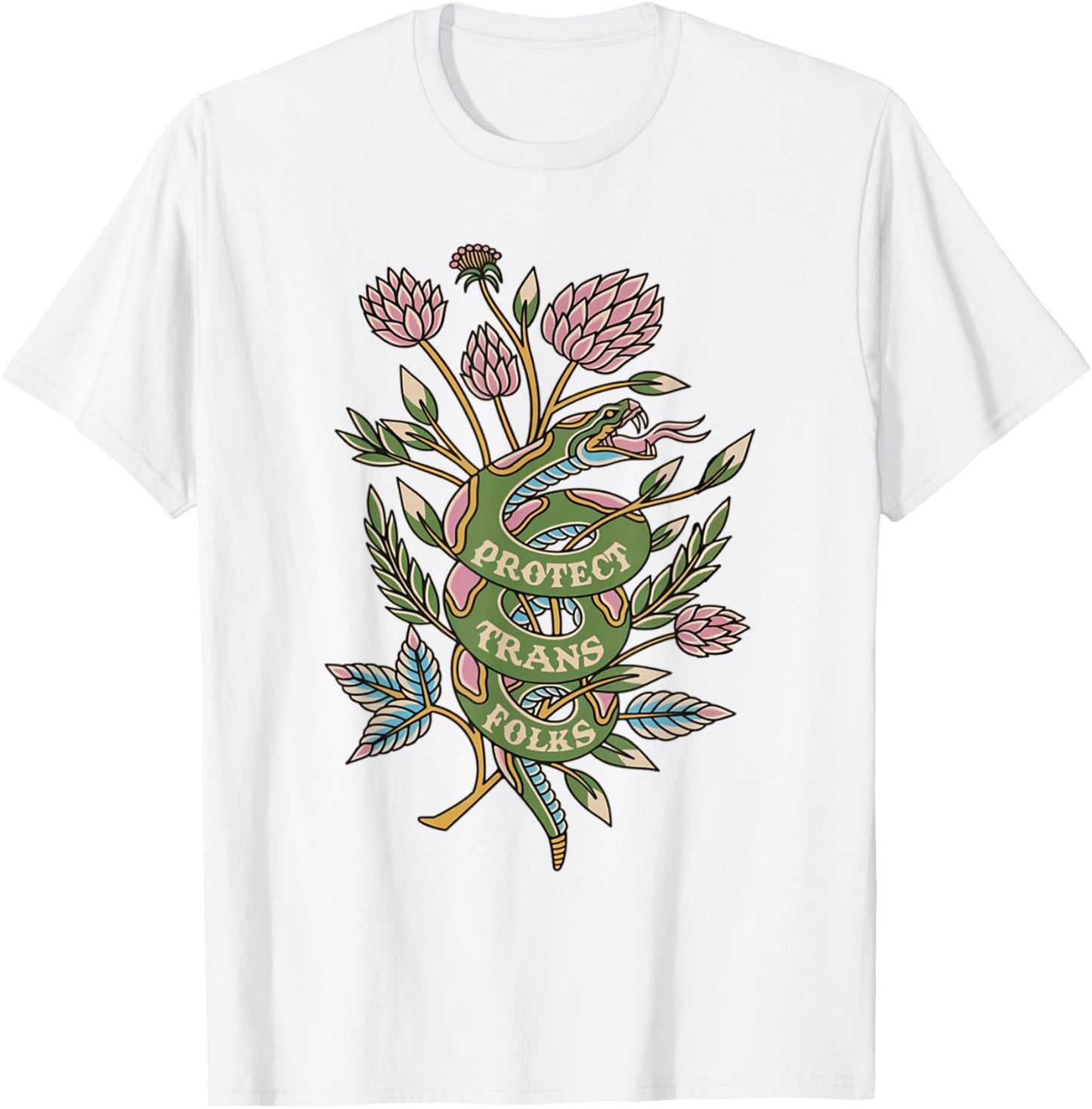 Retro Protect Trans Folks Protect Trans Rights Human Rights T-Shirt - T-Shirt | White