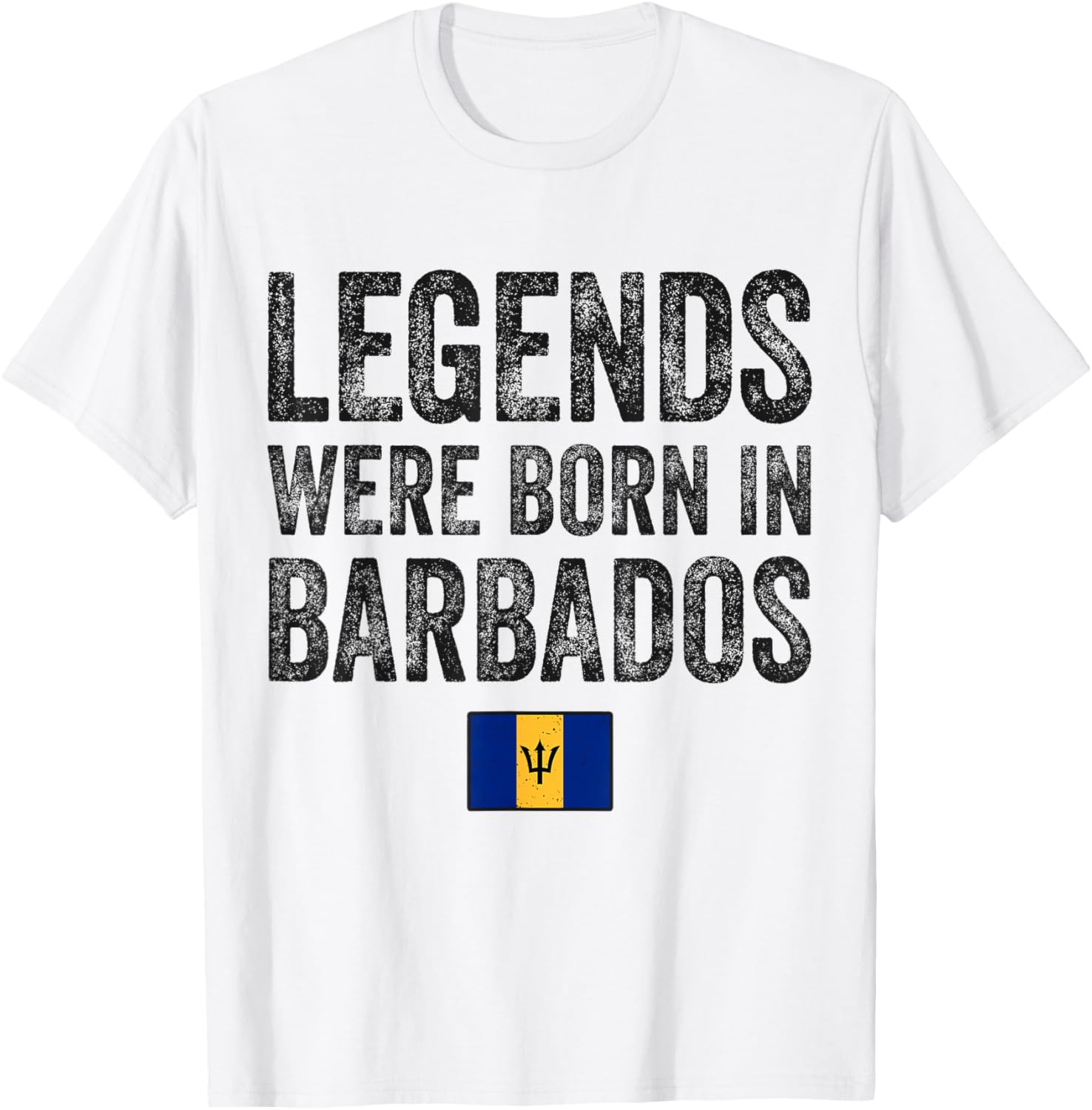 Legends Were Born In Barbados Barbadian Flag Pride Roots T-Shirt - T-Shirt | White