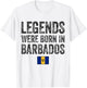 Legends Were Born In Barbados Barbadian Flag Pride Roots T-Shirt - T-Shirt | White